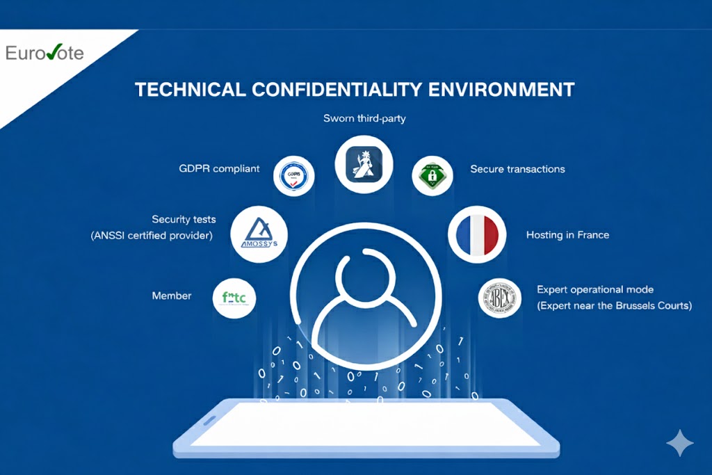 Image describing the platform's technical environment for confidentiality